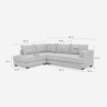 Sofa Design Ecke 3-Sitzer modern aus grauem Stoff Alhena Auswahl