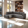 Sofa Design Ecke 3-Sitzer modern aus grauem Stoff Alhena Aktion