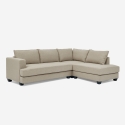 Sofa 3-Sitzer Ecke Design mit Halbinsel in beige Stoff Avior Verkauf