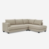 Sofa 3-Sitzer Ecke Design mit Halbinsel in beige Stoff Avior Verkauf