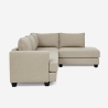 Sofa 3-Sitzer Ecke Design mit Halbinsel in beige Stoff Avior Sales