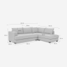 Sofa 3-Sitzer Ecke Design mit Halbinsel in beige Stoff Avior Auswahl