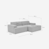 Sofa modernes Design 3-Sitzer mit rechtem Liegesessel aus Stoff Toliman 
