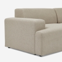 Sofa modernes Design 3-Sitzer mit rechtem Liegesessel aus Stoff Toliman Lagerbestand