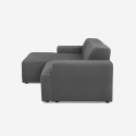Sofa 3-Sitzer Design mit linkem Liegesessel aus Stoff Seginus Sales