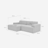 Sofa 3-Sitzer Design mit linkem Liegesessel aus Stoff Seginus 
