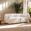 Sofa modular bogenförmig 2-Sitzer aus beigem Stoff Yuna-2 Aktion