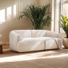 Sofa modular bogenförmig 2-Sitzer aus beigem Stoff Yuna-2 Aktion