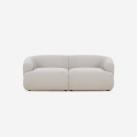 Sofa modular bogenförmig 2-Sitzer aus beigem Stoff Yuna-2 Verkauf
