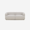 Sofa modular bogenförmig 2-Sitzer aus beigem Stoff Yuna-2 Verkauf