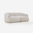Sofa modular bogenförmig 2-Sitzer aus beigem Stoff Yuna-2 Angebot