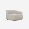 Sofa modular bogenförmig 2-Sitzer aus beigem Stoff Yuna-2 Lagerbestand