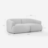 Sofa modular bogenförmig 2-Sitzer aus beigem Stoff Yuna-2 Preis