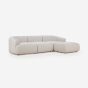 Sofa modular 3-Sitzer geschwungen mit Hocker aus Stoff Yuna-3P Verkauf