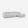 Sofa modular 3-Sitzer geschwungen mit Hocker aus Stoff Yuna-3P 
