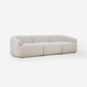 Sofa modular gebogenförmig 3-Sitzer aus beigem Stoff Yuna-3 Verkauf