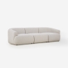 Sofa modular gebogenförmig 3-Sitzer aus beigem Stoff Yuna-3 Verkauf
