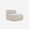 Sofa modular gebogenförmig 3-Sitzer aus beigem Stoff Yuna-3 Lagerbestand