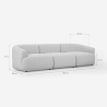 Sofa modular gebogenförmig 3-Sitzer aus beigem Stoff Yuna-3 