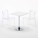 Weiß Quadratisch Tisch und 2 Stühle Farbiges Polypropylen-Innenmastenset Grand Soleil Femme Fatale Demon