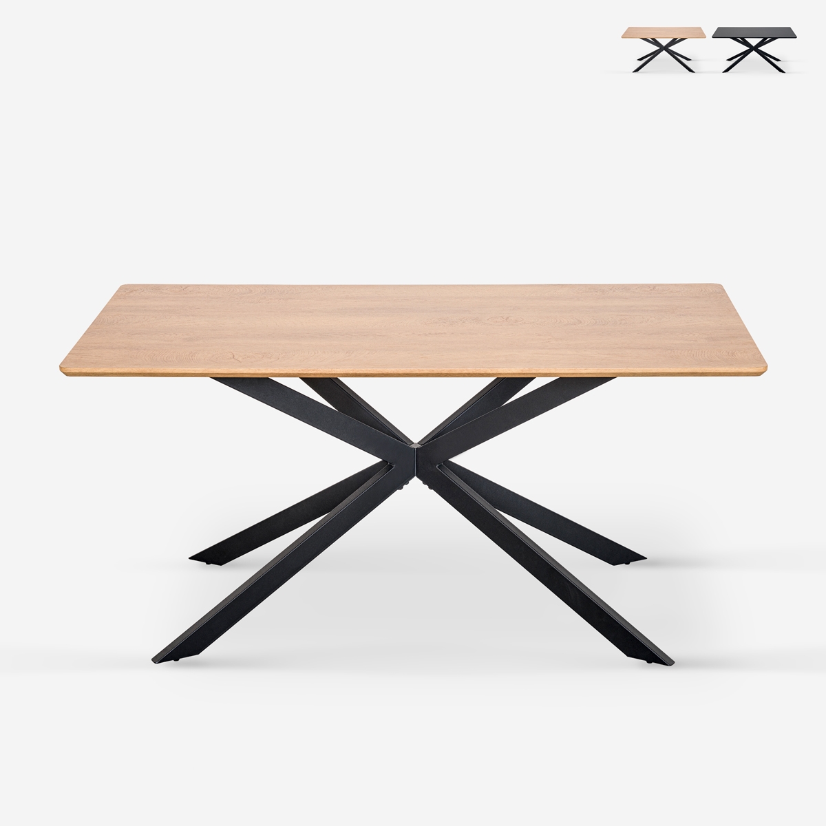 Tisch mit gekreuzten Beinen 160x90 aus Holz und Metall Shaila Aktion Tisch mit gekreuzten Beinen 160x90 aus Holz und Metall Shaila Aktion