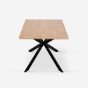 Tisch mit gekreuzten Beinen 160x90 aus Holz und Metall Shaila Lagerbestand