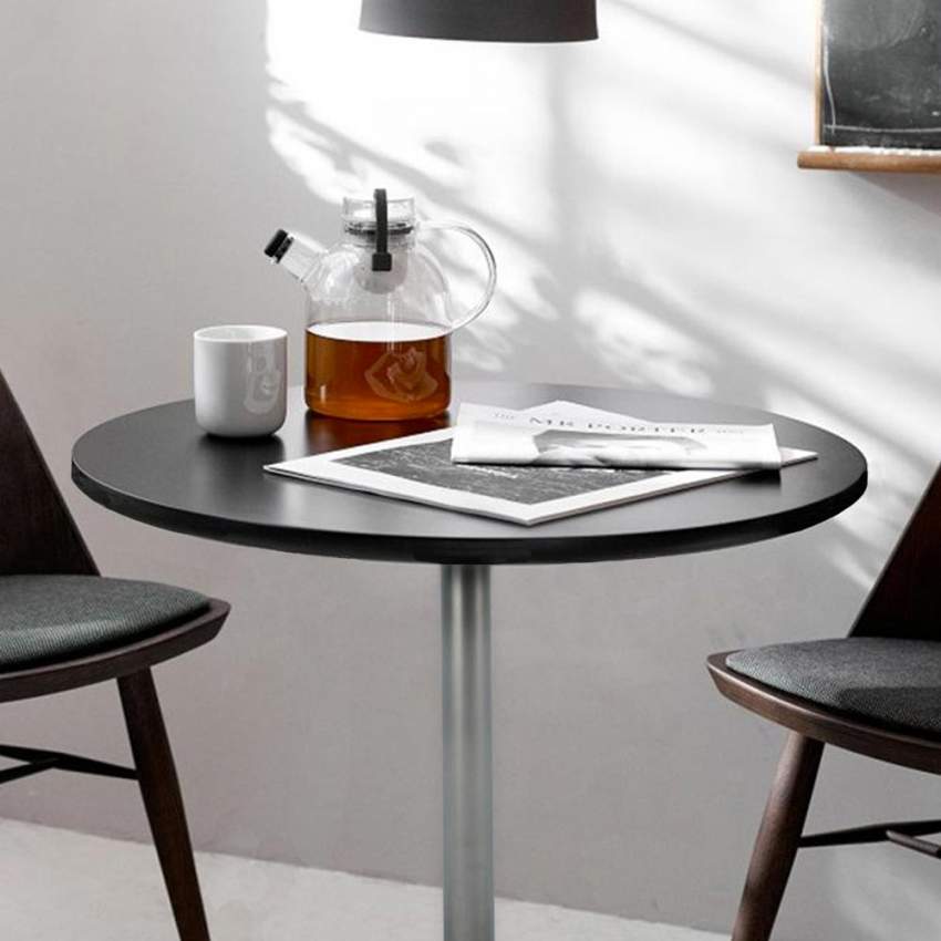 Bartisch Rund Quadratisch Schwarz Weiß 70x70 Bistrot
