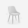 Stuhl modern Küche aus Stoff mit schwarzen Metallbeinen Piros 