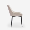 Stuhl modern Küche aus Stoff mit schwarzen Metallbeinen Piros Modell