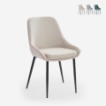 Stuhl modern Küche aus Stoff mit schwarzen Metallbeinen Piros Aktion
