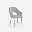 Stuhl mit Armlehnen modern aus Samt für Esszimmer und Küche Rozan 