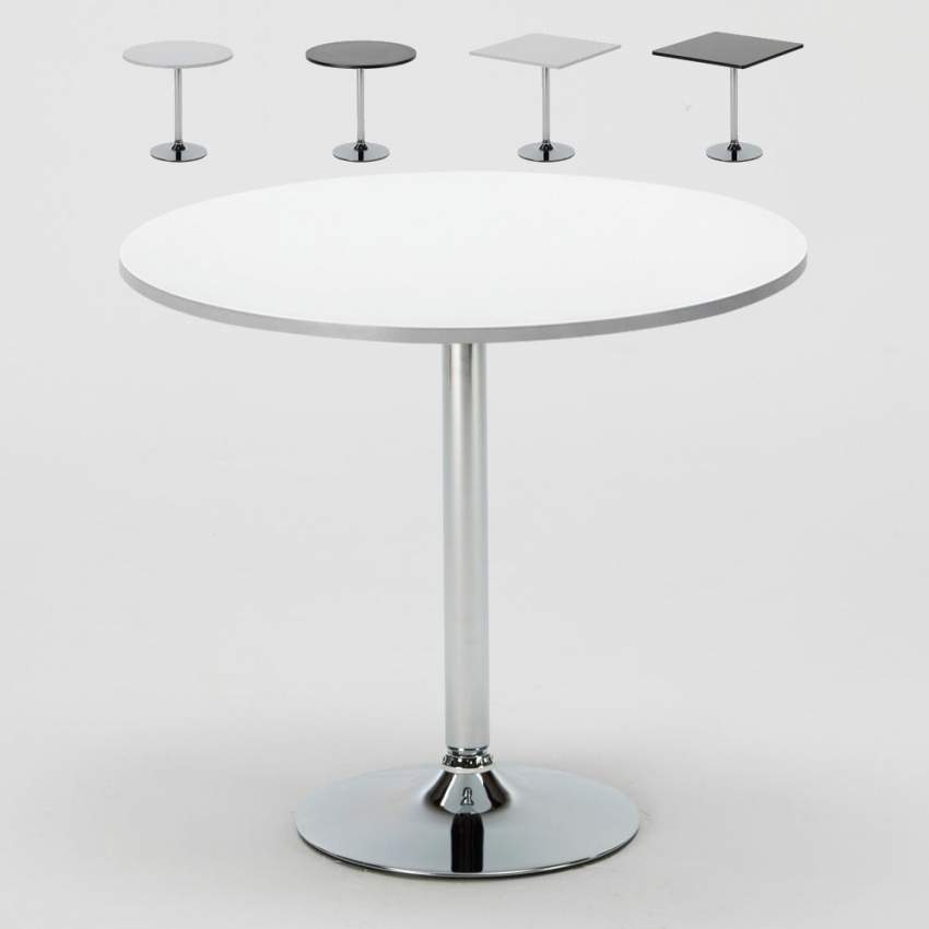 Kaffee Tisch Rund und Quadratisch Weiß Schwarz 70x70 Bistrot Verkauf