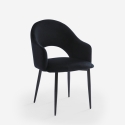 Stuhl mit Armlehnen modern aus Samt für Esszimmer und Küche Rozan 