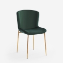 Stuhl aus Stoff Design Esszimmer mit goldfarbenen Beinen Virin 