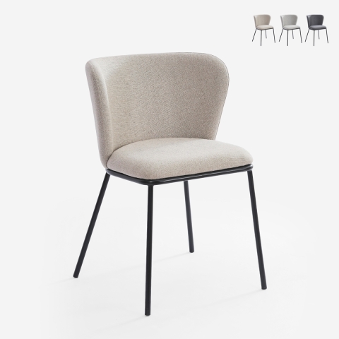 Stuhl für das Esszimmer in modernem Design aus Stoff mit schwarzen Beinen Lasta Aktion