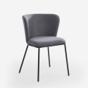 Stuhl für das Esszimmer in modernem Design aus Stoff mit schwarzen Beinen Lasta 