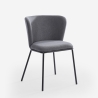 Stuhl für das Esszimmer in modernem Design aus Stoff mit schwarzen Beinen Lasta 