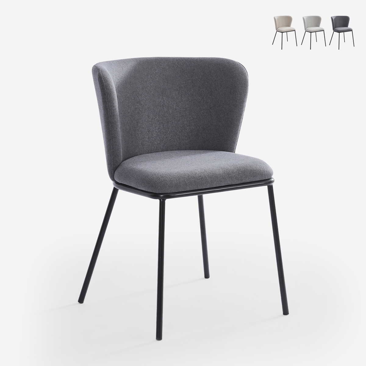 Stuhl für das Esszimmer in modernem Design aus Stoff mit schwarzen Beinen Lasta Angebot