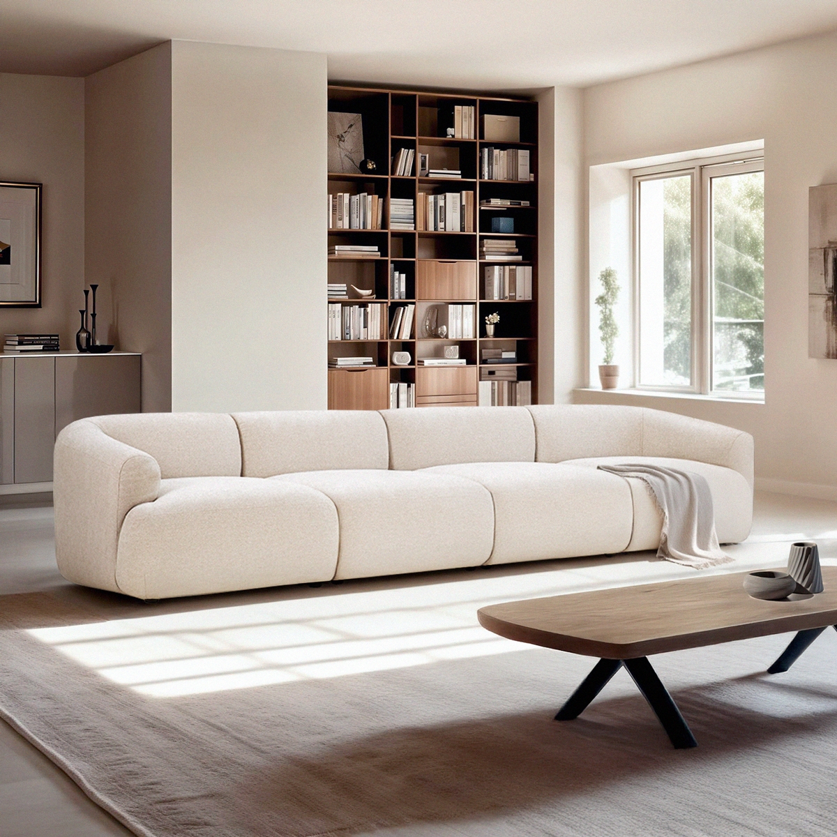 Sofa modular 4-Sitzer Designer aus Stoff Yuna-4 Aktion