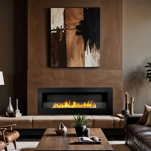 Wand-Bioethanol-Kamin Biokamin 120x40 Siena 120 schwarz Aktion