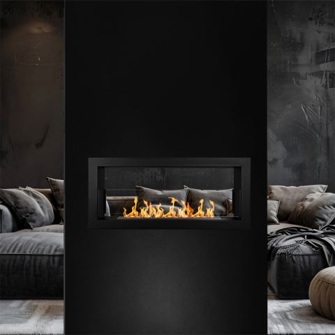 Einbau-Bioethanol-Kamin beidseitig Biokamin 2-seitig 90x40 Montefalco 90 Aktion
