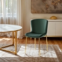 Stuhl aus Stoff Design Esszimmer mit goldfarbenen Beinen Virin Verkauf