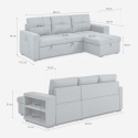 Schlafsofa 3 Plätze mit USB-C Staufach Buchregal Civis 