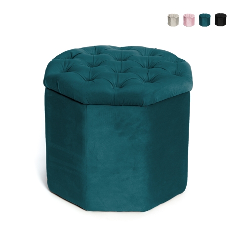 Oktogonaler Samtpouf mit Stauraum 40x35cm Jerry Aktion