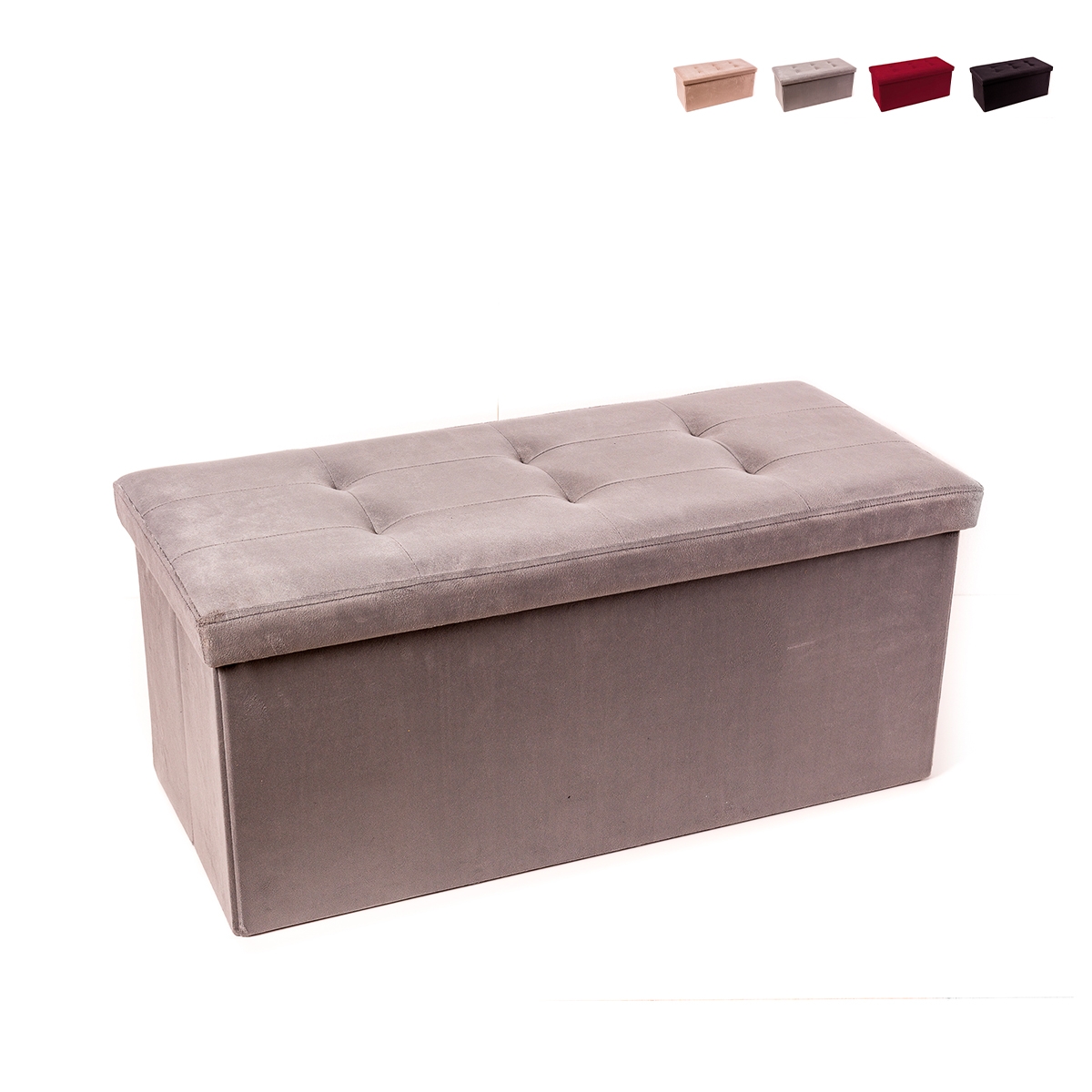 Rechteckiger Samt-Pouf mit Stauraum 76x34cm für Wohnzimmer Pier Aktion