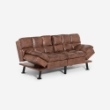 Schlafsofa 2-Sitzer Kunstleder mit verstellbarer Rückenlehne Hori Verkauf