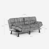 Schlafsofa 2-Sitzer Kunstleder mit verstellbarer Rückenlehne Hori Modell