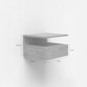 Nachttische 2er Set wandhängend mit Schublade für das Schlafzimmer Alabastro 