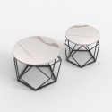 Couchtische 2er Set modernes Design mit Metallfuß Aragonite Rabatte