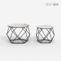 Couchtische 2er Set modernes Design mit Metallfuß Aragonite Aktion
